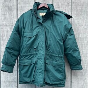 ❌SOLD❌VTG Eddie Bauer Snowline Parka 90's Jacket Green Down Filled Sz M Hooded